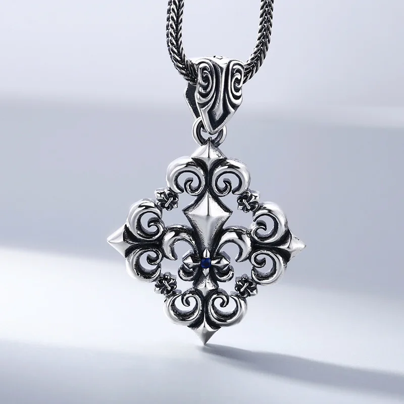 Wholesale 925 sterling silver boat anchor pendant men's necklace pendant trendy Thai silver retro vintage vintage personalized j
