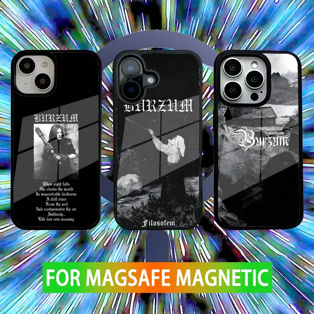 

B-Burzum Black Heavy Metal Phone Case For iPhone 16,15,14,13,12,11,Pro,Max,Plus,Mini,SE New Magsafe Magnetic Wireless Charging