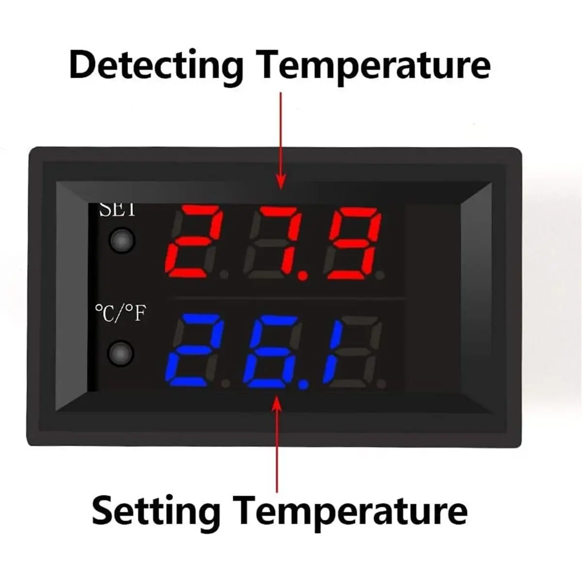 FUA@ Dual Color LED Display Temperature Controller Module for Heating/Cooling -50 to 110 Celsius 12V Programmable Heating