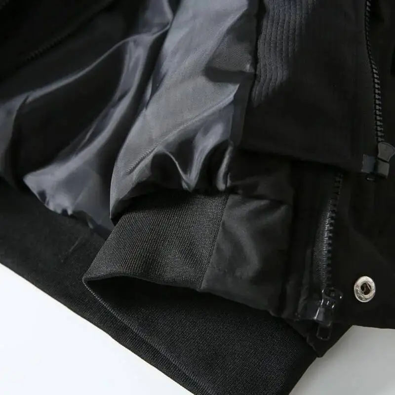 Winter New Men's Cotton Jacket Trendy Fake Two-piece Design Thickened Warm Coat Simple Solid Color Loose Parkas 2