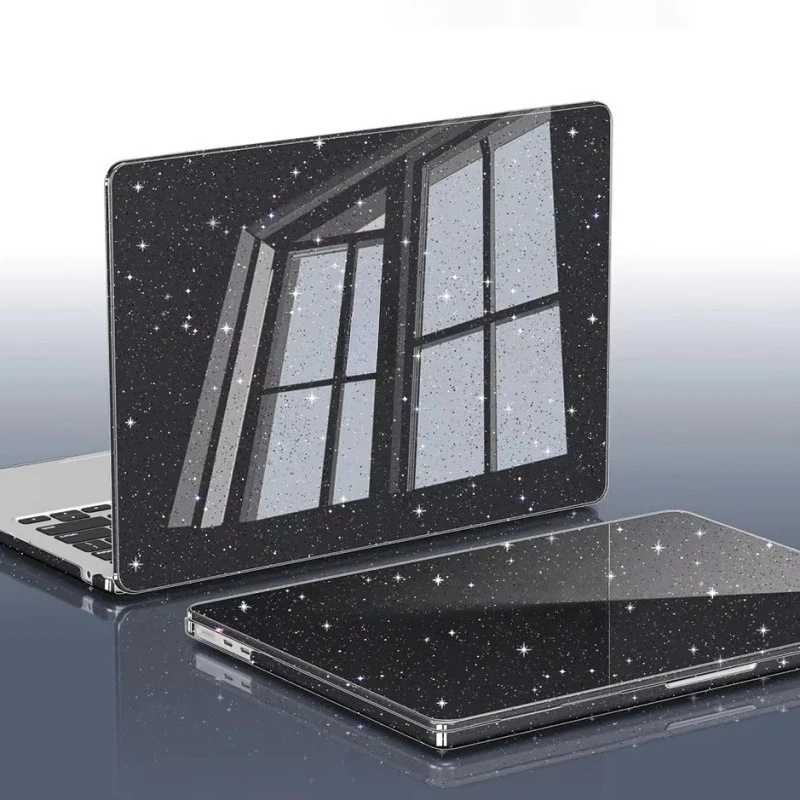 2026 M5 Glitter Crystal Clear Laptop Case For Macbook Air 13.6 Neo A3404 Pro 13 14 15 16 Inch M4 M3 M2 M1 Chip Hard Cover Sleeve