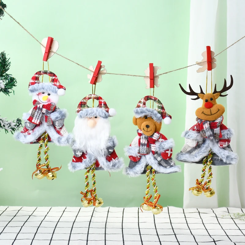 

Christmas Doll Pendants Snowman Bear Santa Elk With Xmas Costume Xmas Tree Hanging Decor Cloth Craft 2025 New Yea Home Ornaments