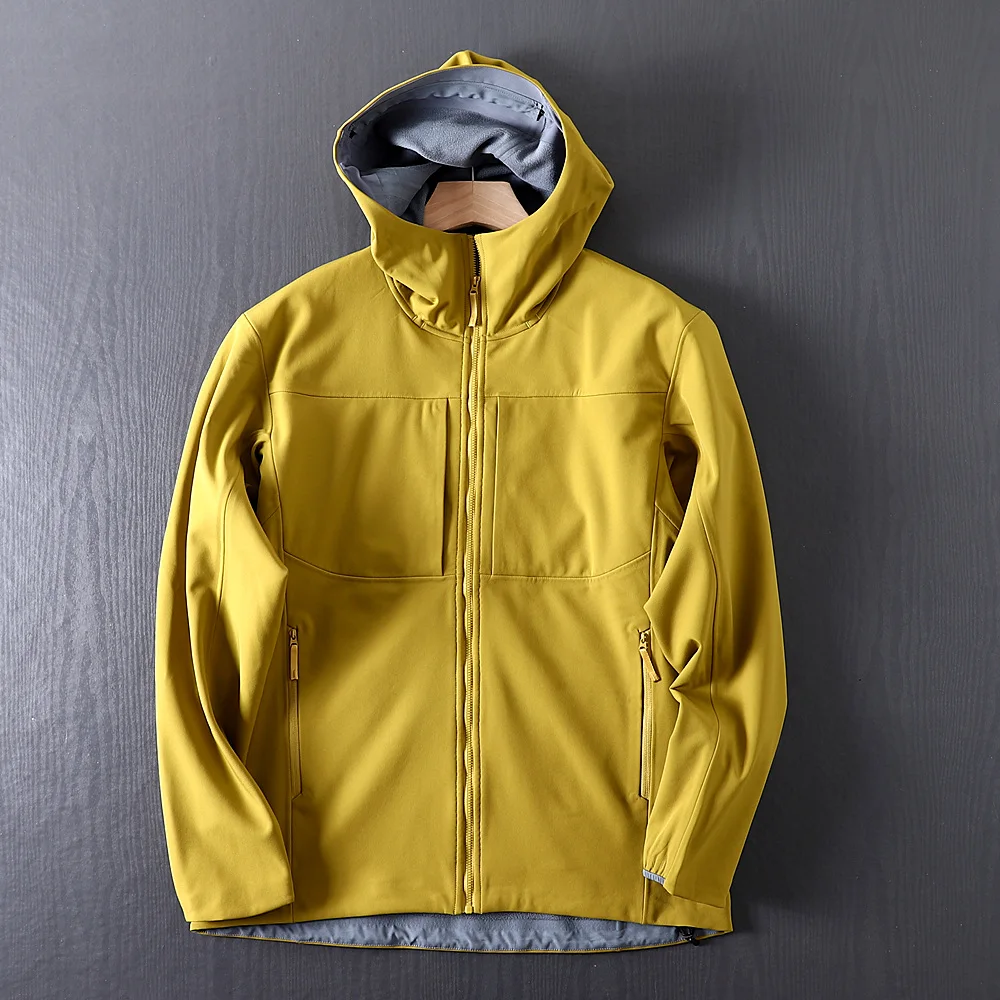 

Warm Fce Lined Autumn Winter 3D Tailored Waterproof Sed Soft ell Jaet Outdoor Windproof Coat Faionable Urban Sle