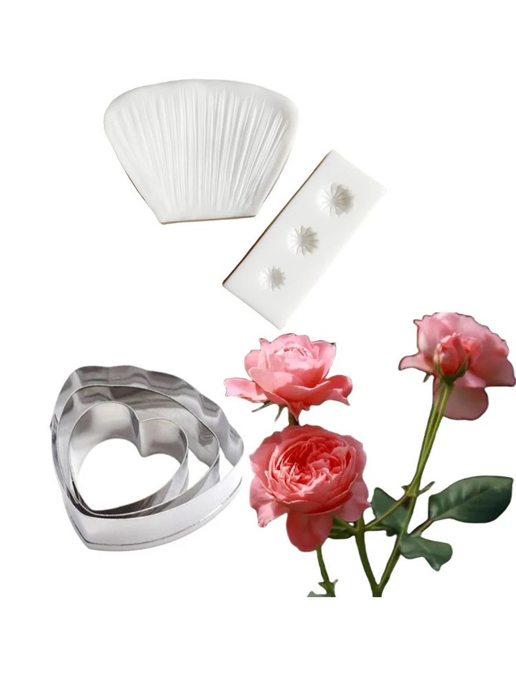 Buttercup Flower Petal Veiner &Cutter Silicone Mold Fondant Mould Cake Decorating Tools Chocolate Gumpaste,Sugarcraft Form CS215