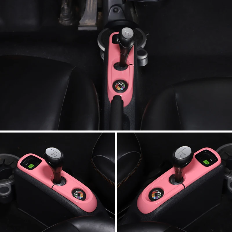 

ABS Plastic Carbon Fiber Gear Shift Knob Panel Frame Cover Trim FiT for Mercedes-Benz Smart 451 Fortwo 2009-2015 LHD