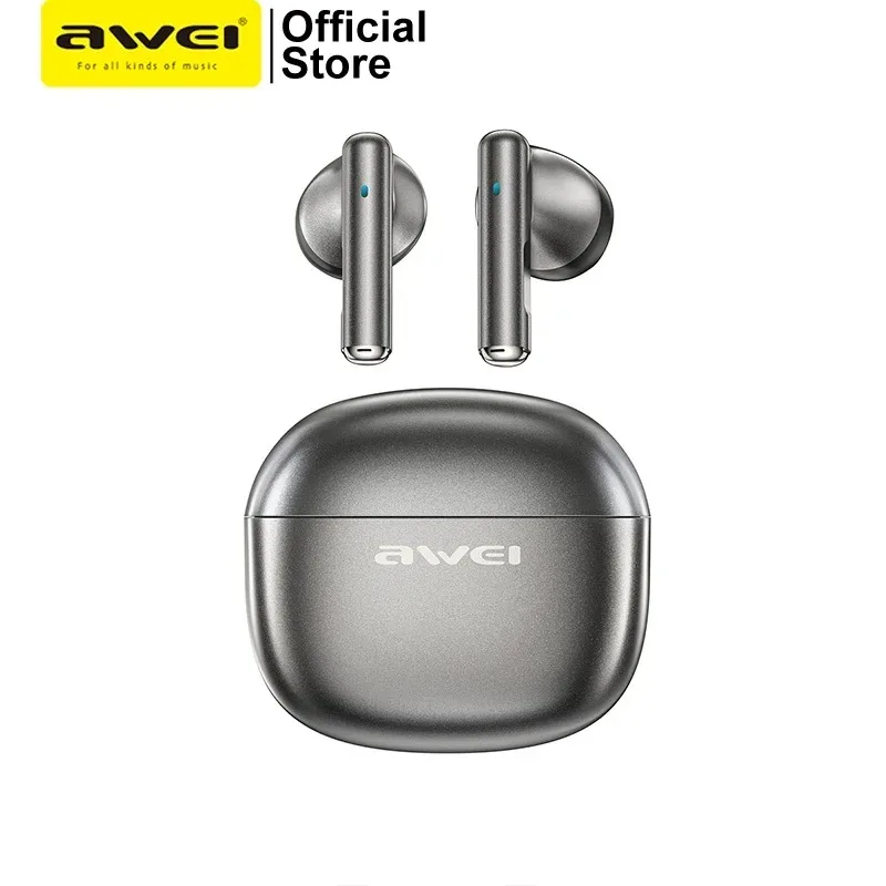 AWEI T102 ANC Беспроводные наушники Bluetooth V 5,4 с шумоподавлением, полноцветные TWS спортивные головные уборы с микрофоном