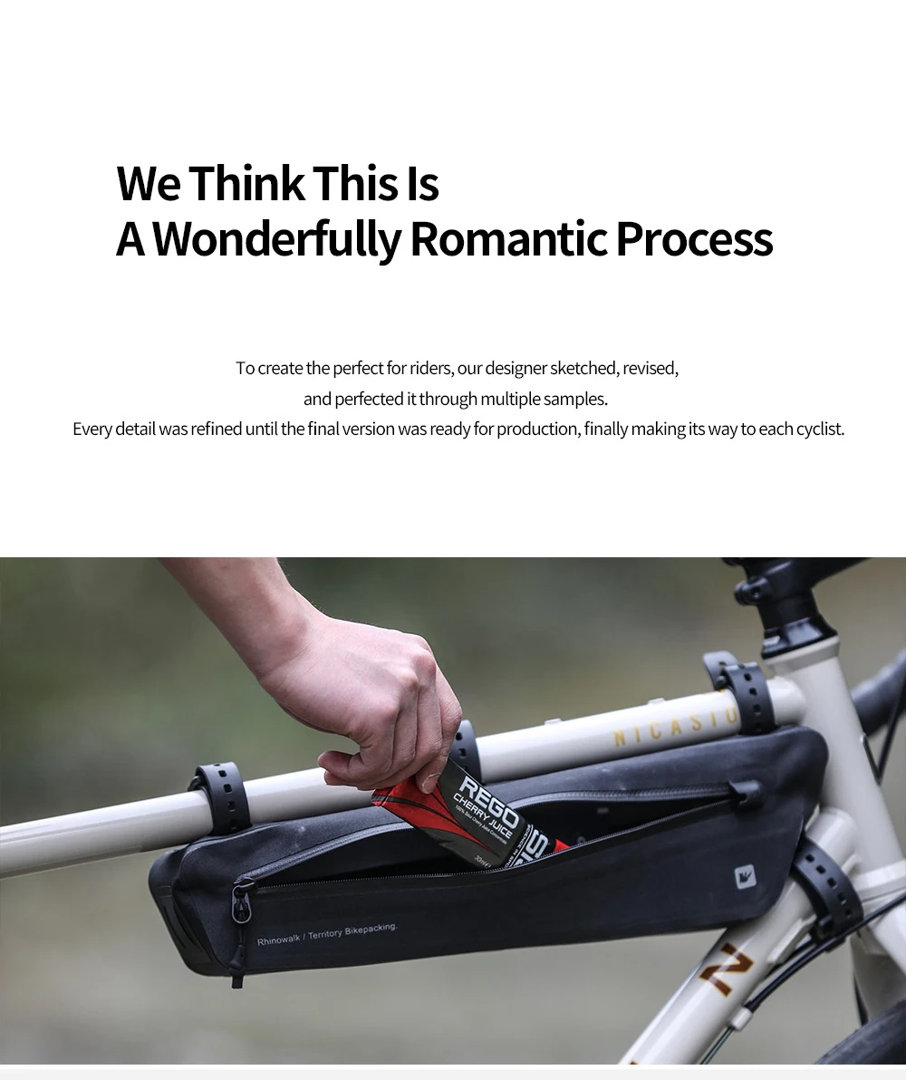 Rhinowalk Fahrradrahmentasche Wasserdicht 1,3L/1,9L Fahrrad-Dreieckstasche für MTB, Rennrad, Gravelbike Zubehör Bikepacking – Detail 16