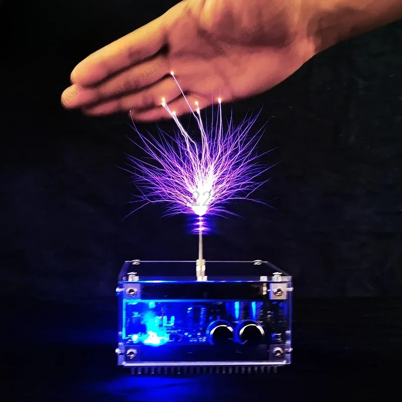 Df 10CM Flat Panel Bluetooth Music Tesla Coil High Frequency High Voltage Pulse Test Instrument Christmas Gift