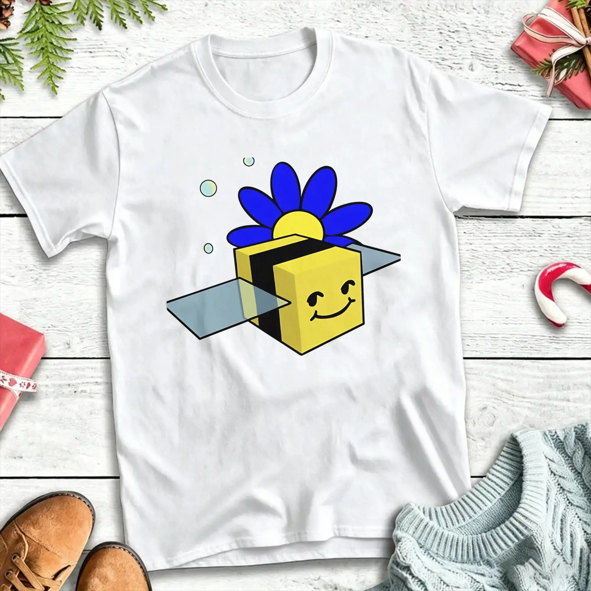 Men Women Bee swarm simulator Honey Bee T Shirt 100% Cotton Clothing Casual Short Sleeve Round Collar Tees Plus Size T-Shirt