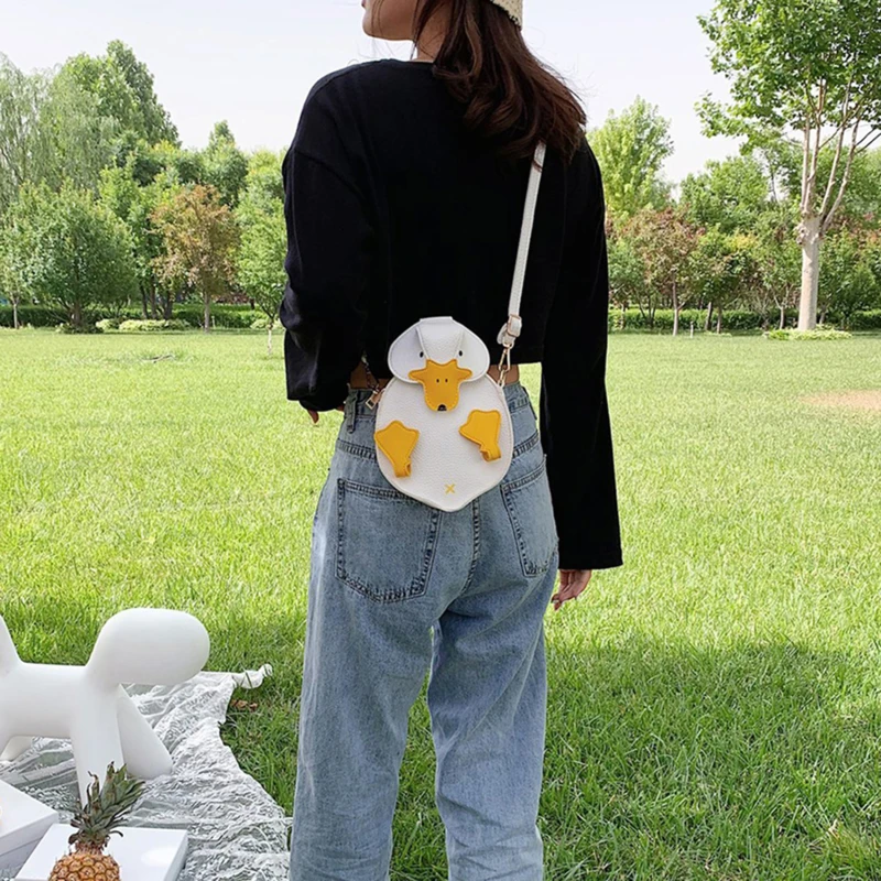 Women Duck Shape Bag Crossbody Female Soft PU Leather Shoulder Bag Girls Cute Cartoon Duck Handbags And Purses