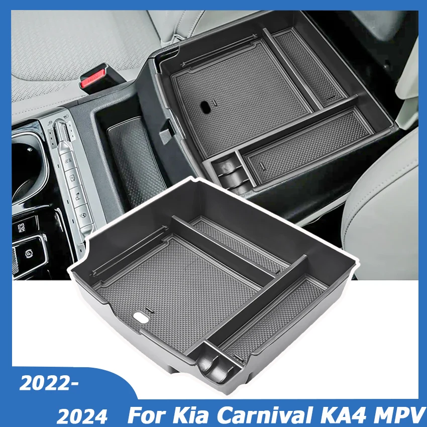 

For Kia Carnival KA4 MPV 2022 2023 2024 Central Console Armrest Storage Box Organizer Tray Holder Car Interior Accessories