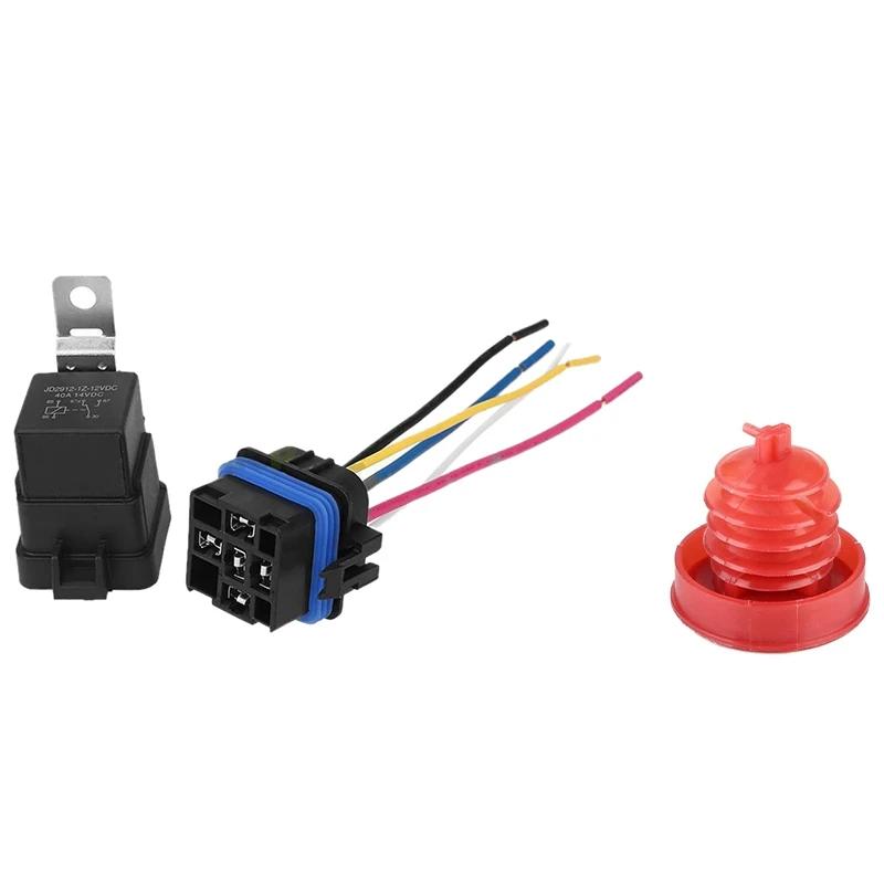 Integrated Automobile Relay Dc/12V 40A Auto Relay & Socket 5 Pin & Car Power Steering Pump Reservoir Cap Plug Cover