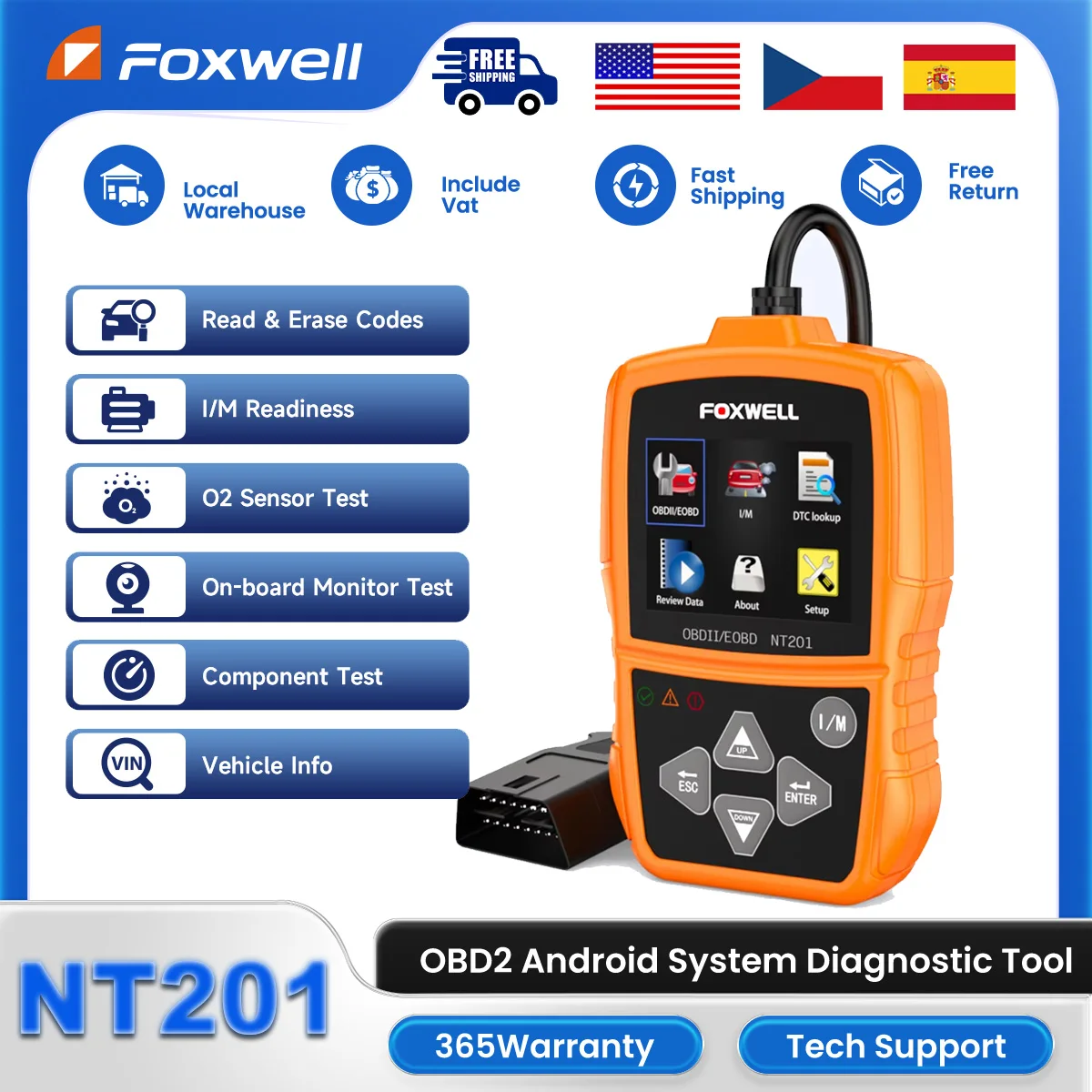 

Foxwell NT201 OBD2 Профессиональный автомобильный диагностический инструмент для проверки считывания световых кодов двигателя Автомобильный OBD II Инструменты сканирования PK ELM327