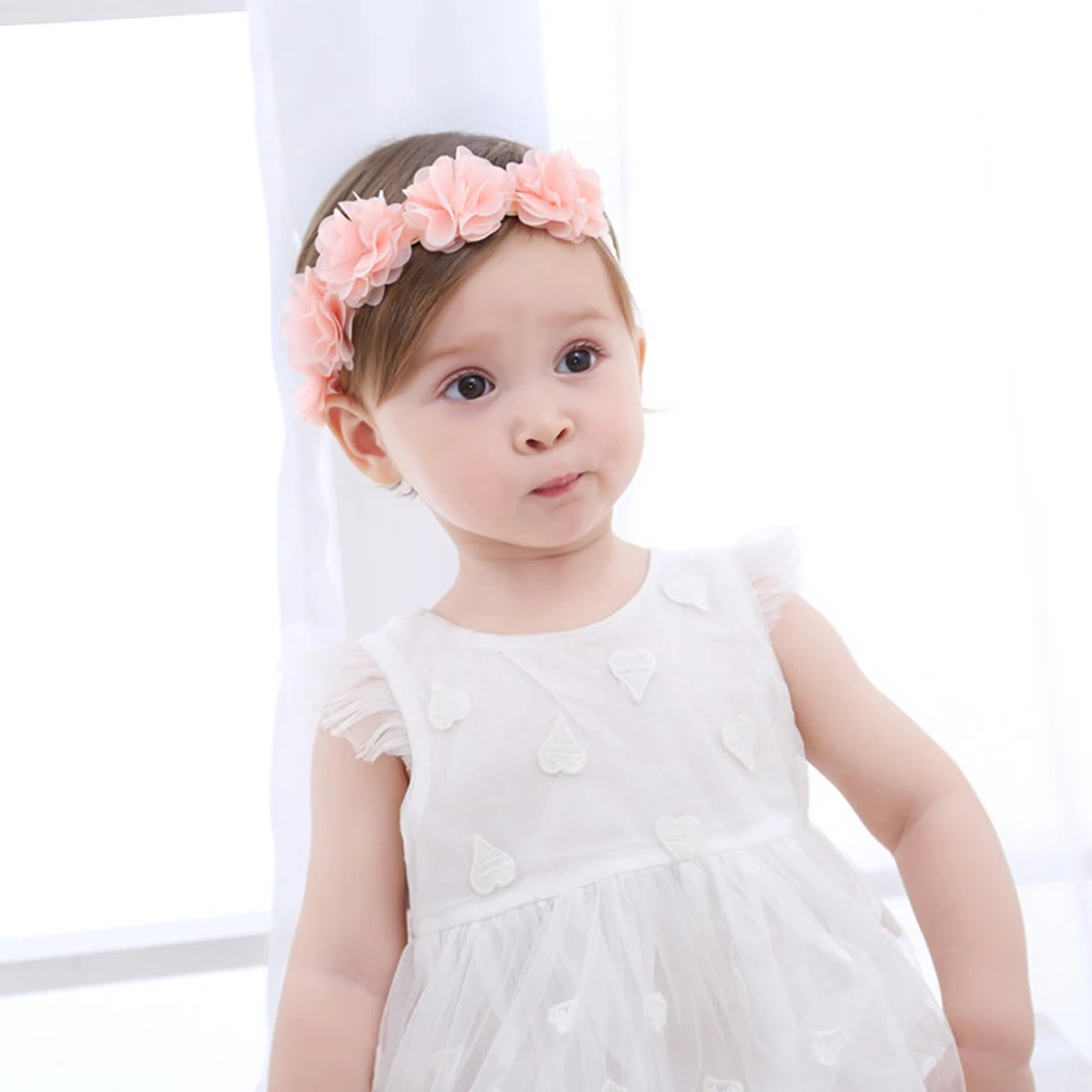 

Baby Headband Girls Ribbon Hair Bands Soft Cloth Hairband Elastic Tiara Newborn Party Photo Gift 20X2X2Cm Pink
