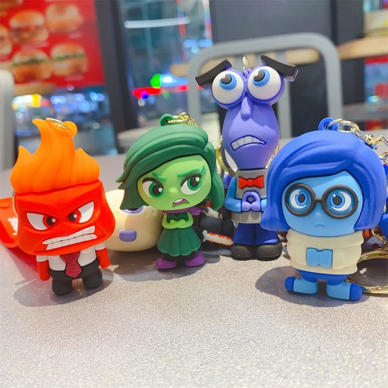 디즈니 Inside Out 2 피규어 장난감, 봉제 만화 키체인, 커플 가방 열쇠 고리, 어린이 선물, 패션 주얼리 열쇠 고리 장난감