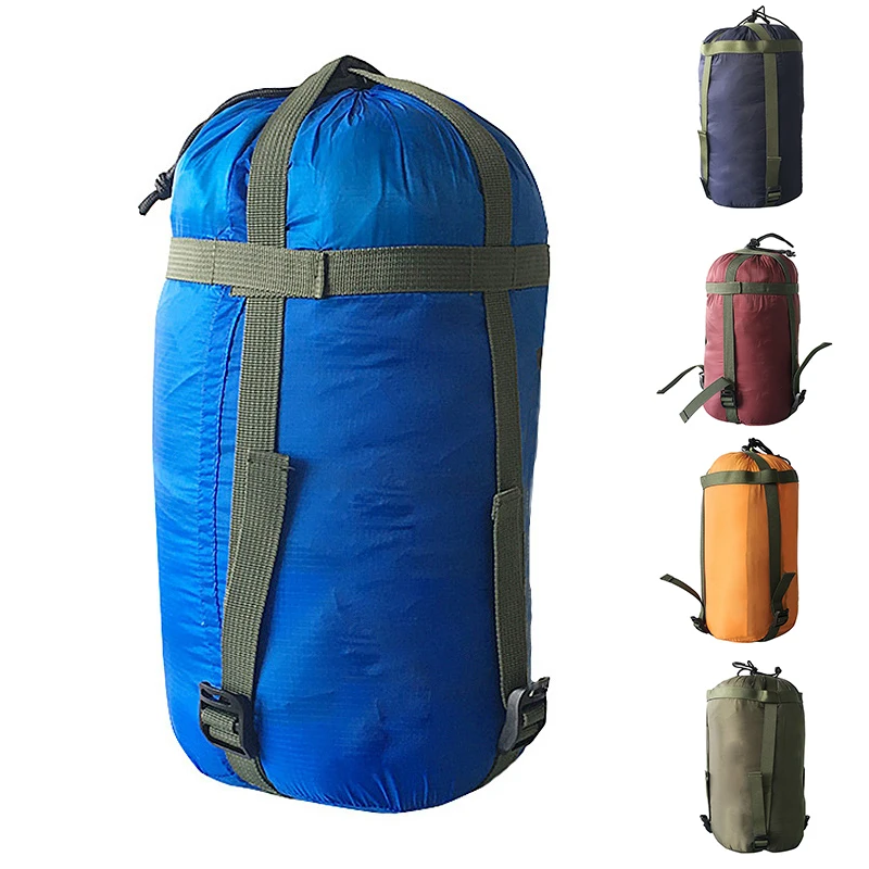Waterproof Compression Sack Sleeping Bag Stuff Sack Ultralight Outdoor Camping Bag Storage Bags Pack 38*18cm Drawstring Design - view 2