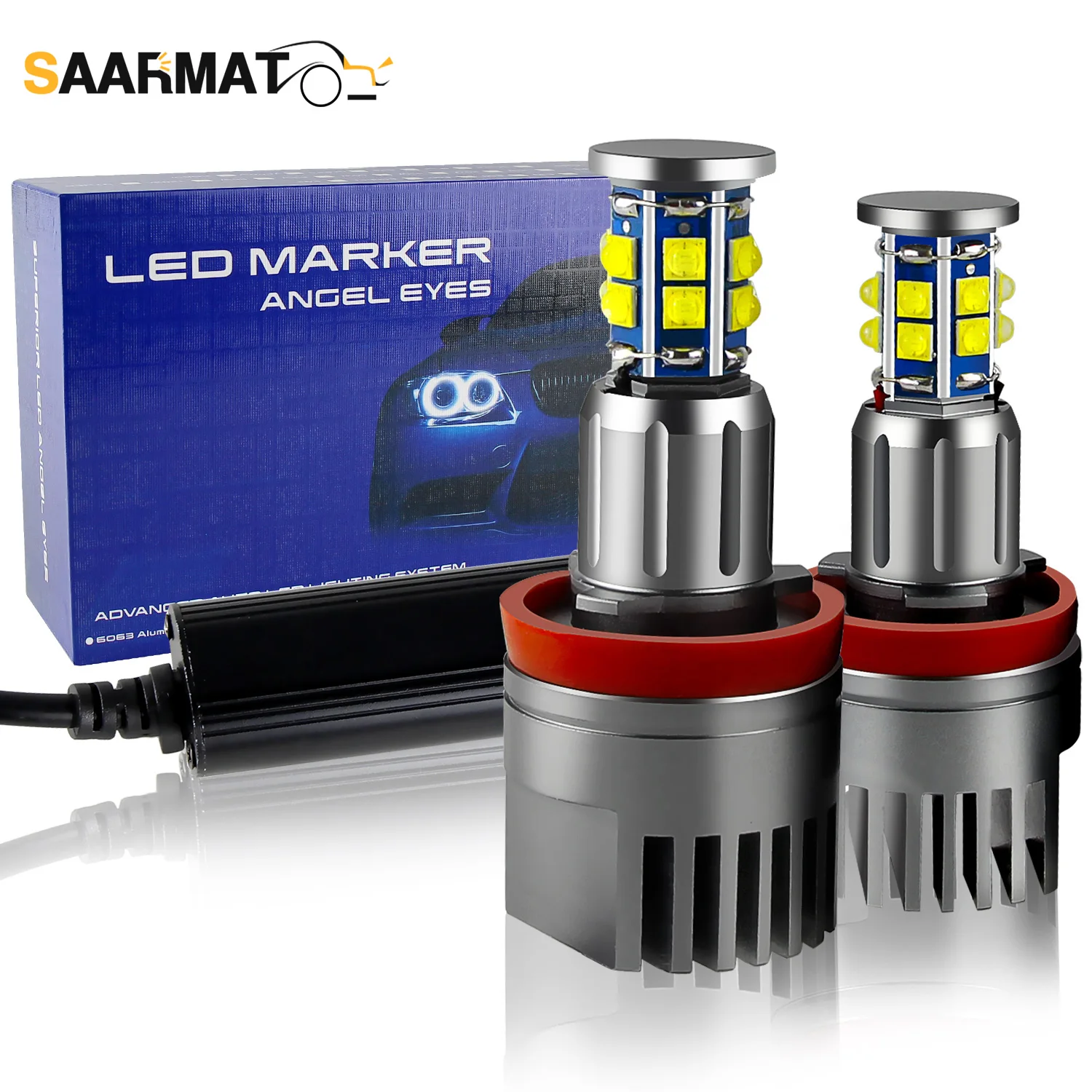 

2 шт. для BMW 2008-2013 E82 E87 E90 E91 E92 E93 E60 E61 E63 E70 X5 E71 X6 E89 Z4 120 Вт светодиодные фонари «ангельские глазки» белый свет