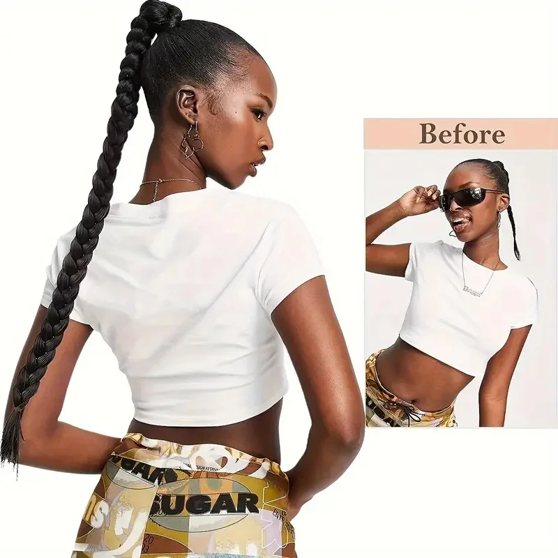 Estensione dei capelli sintetici a coda di cavallo intrecciata lunga, design dell'attaccatura dei capelli ad alta elasticità, opzioni di lunghezza multiple, accessori per coda di cavallo