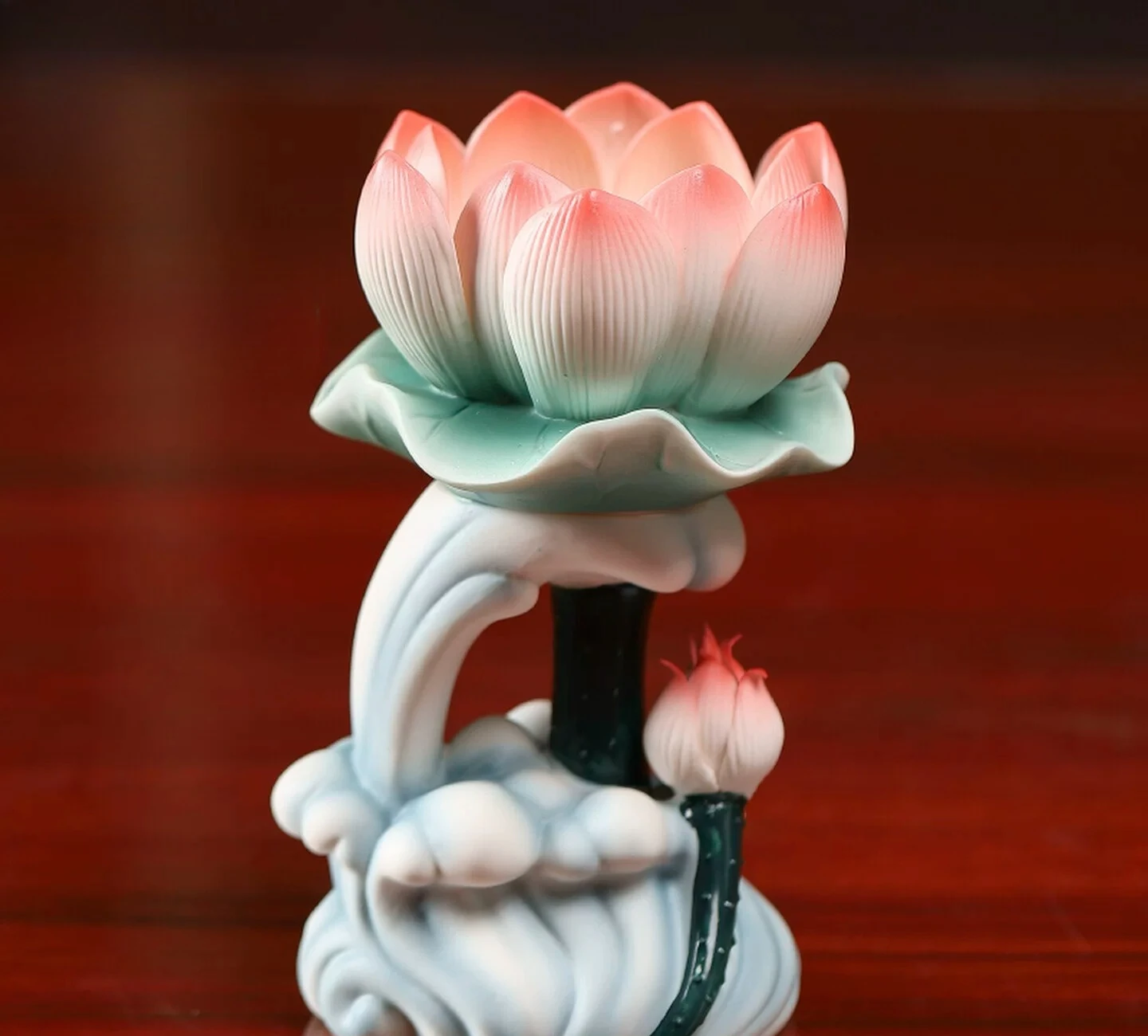 

CZ Buddhist Utensils Lotus Ceramic Ghee Holder for Buddha Candle Holder Base for Buddha Temple Household Ornament