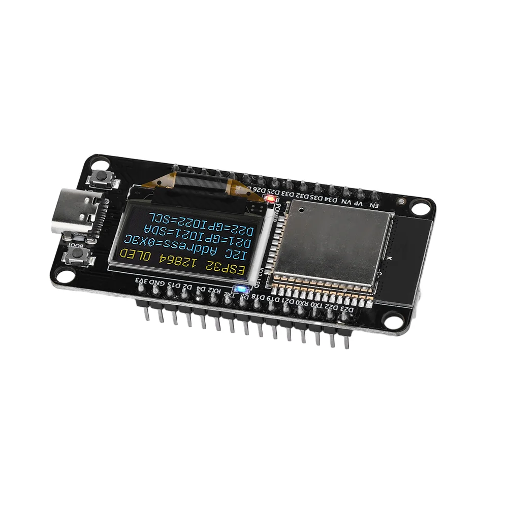 Modulo scheda di sviluppo WIFI ESP32 ESP-32D CH340C con schermo OLED 0,96 Display giallo blu 30 pin