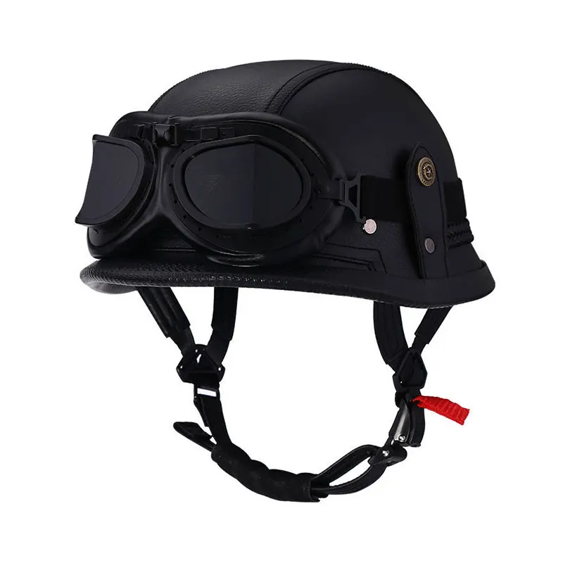 Quick Release Buckle 1/2 Half Helmet DOT Approved Capacete De Moto Half Face Helmets Vintage Style Low Profile Half Helmet