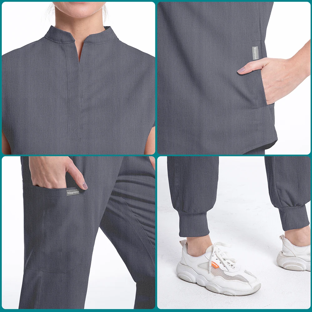 Traje de uniforme médico Unisex, ropa de trabajo de Hospital, cirugía médica, uniforme de enfermera, traje de dentista, Delgado, a la moda, Multicolor