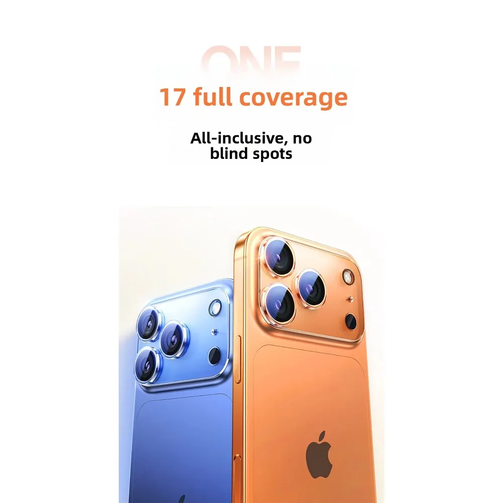 Protector de cámara HD de aleación de aluminio para IPhone 17 Pro Max Air 17 Pro, lente de cubierta completa transparente a prueba de explosiones, película templada de vidrio