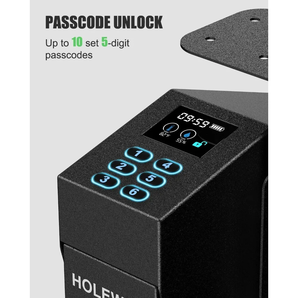 Gun Safe, Pistol Safe Quick Access Drop Down Bedside Gun Safe Single Mount Handgun Safe for Desk Nightstand