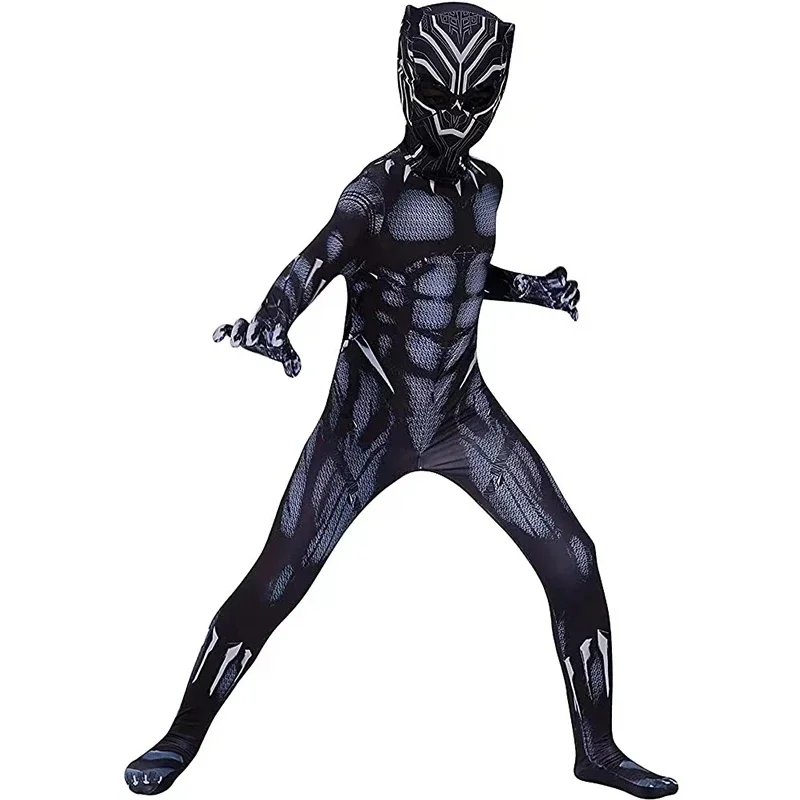 Child Adult Black Panther Superhero Cosplay Costume Bodysuit Jumpsuit for Kids Aldult Halloween Carnival Party Cosplay Costumes