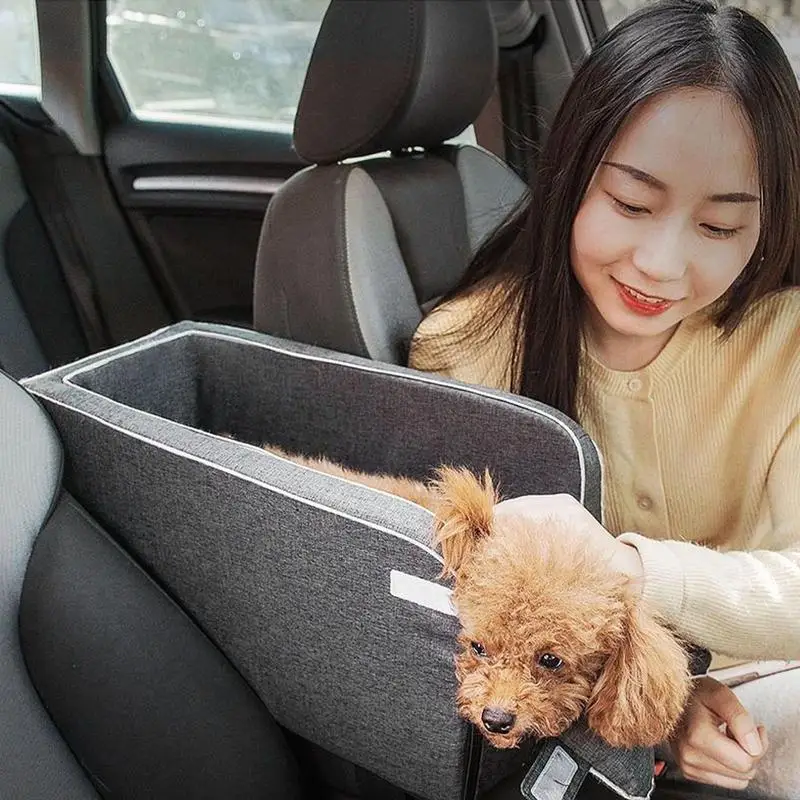 Car Seat Armrest Booster Console Pet Seat Portable Armrest Booster Seat Non-slip Dog Protection Seat With Cooler Mat For Pets