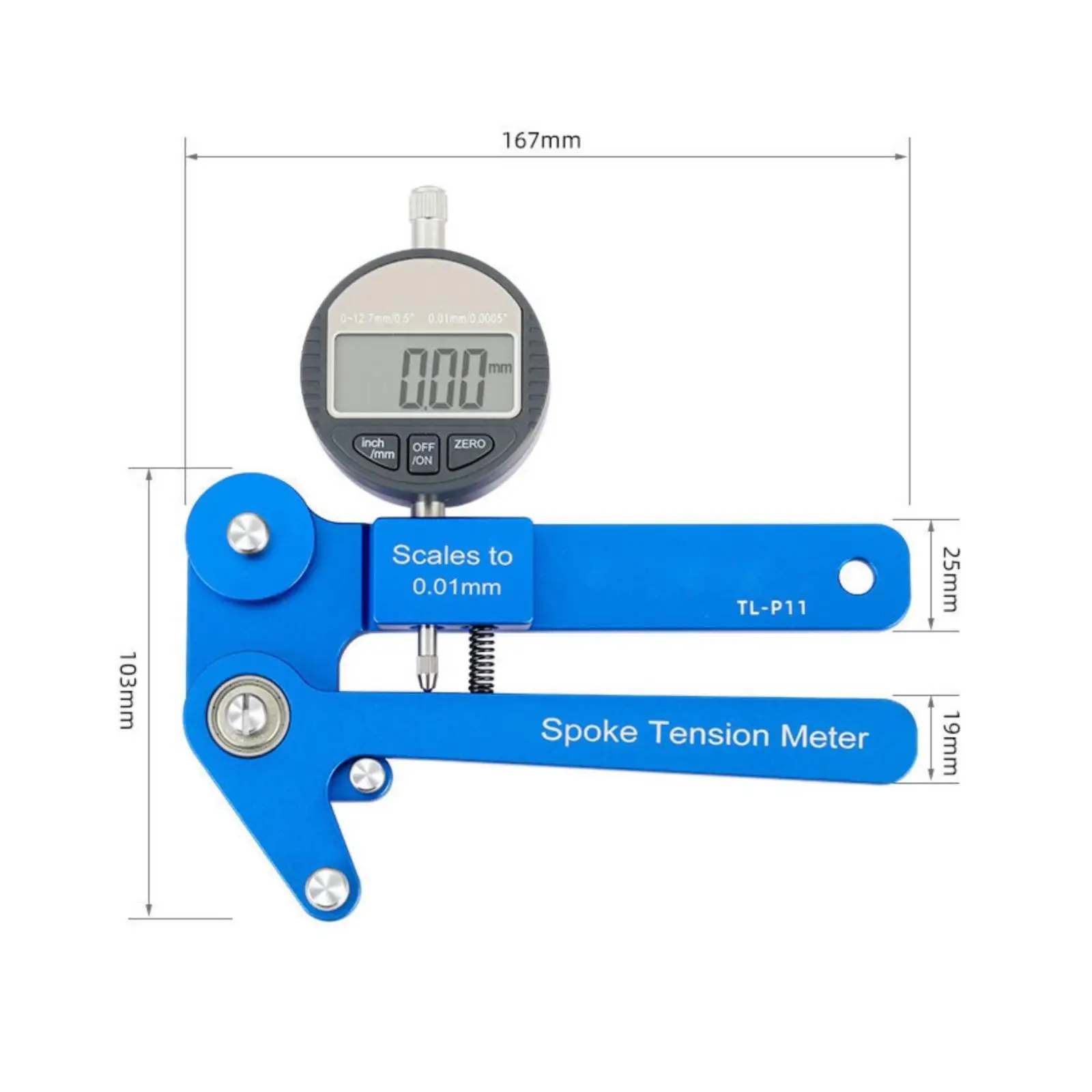Bicycle Spoke Tension Meter Aluminum Alloy Gauge Wheel Truing Tool for Bike Maintenance and Rim Balancing Work