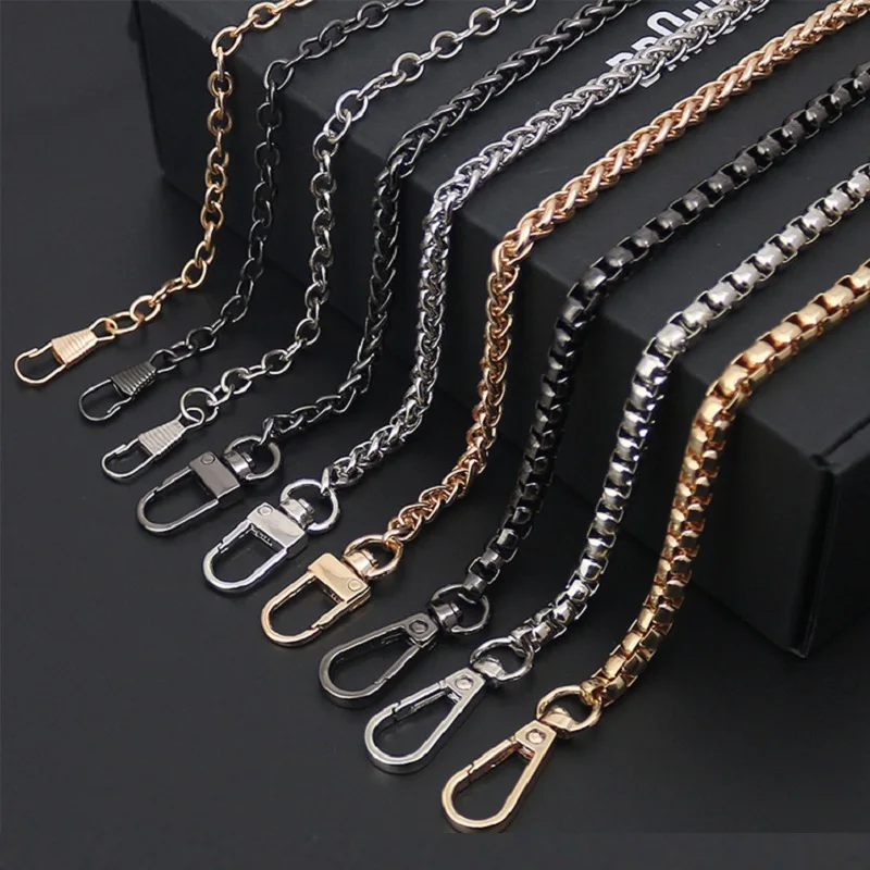 316L Stainless steel Gold Silver Black Base Link Bag Chain Parts Accessories Strap Women Kpop Thick Belt Handbag Accessory DIY