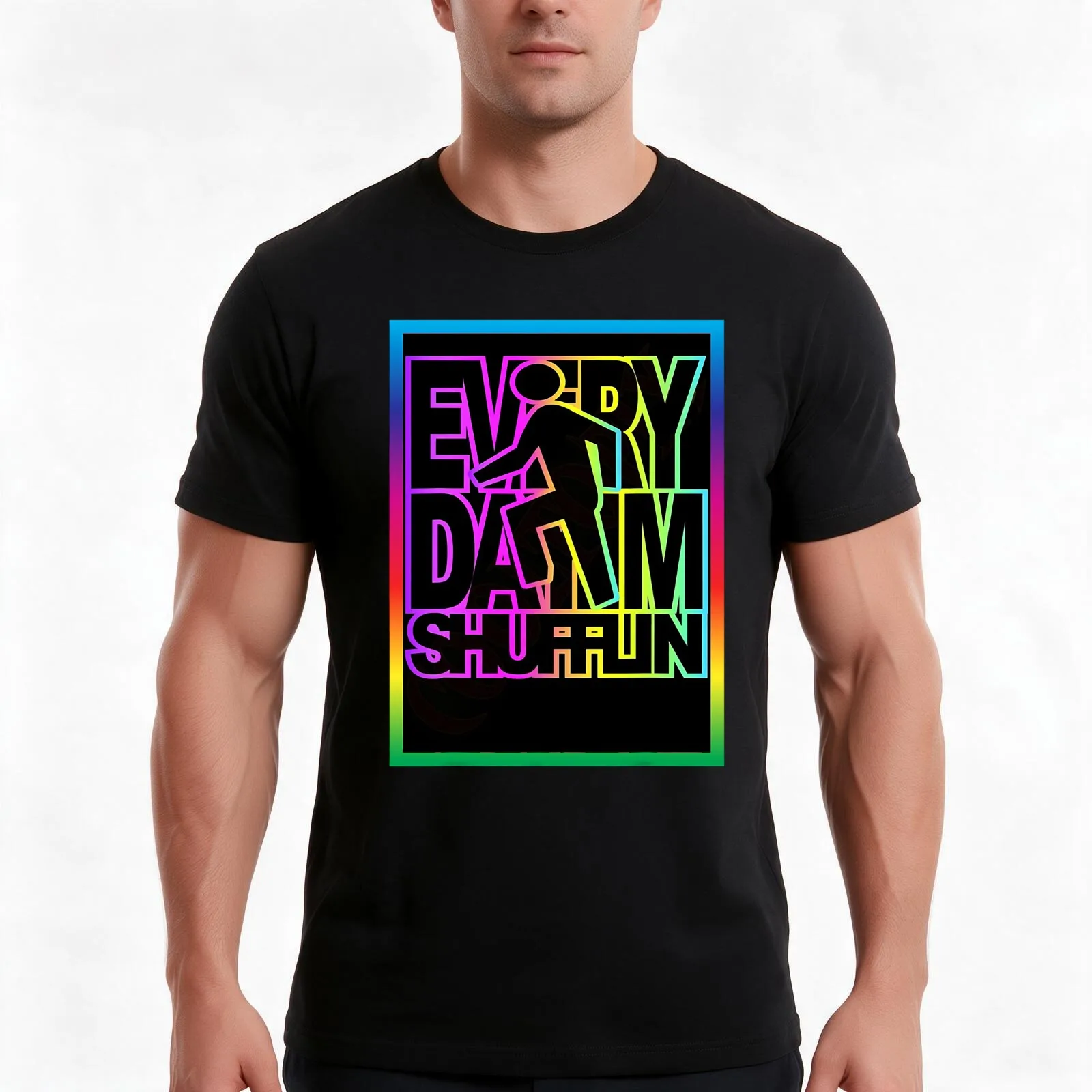 Everyday I'm Shufflin EDM Trap House Shirt T-Shirt, Summer Casual Cotton Tee, Oversized Streetwear Tops, Vintage Graphic Print