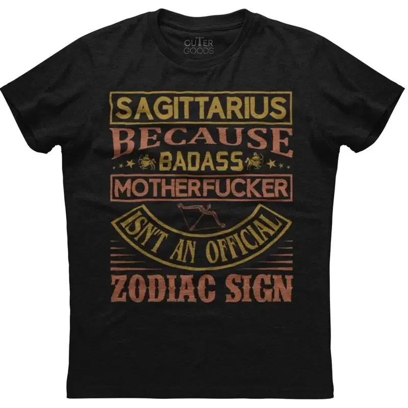 Sagittarius Because Badass Zodiac Sign Mens  Cotton Black T shirt