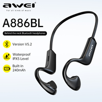 Awei A880BL Sports Headset CVC6.0 Noise Canceling Earbuds Hifi Wireless Bluetooth Headphones Air Conduction Bluetooth Earphones