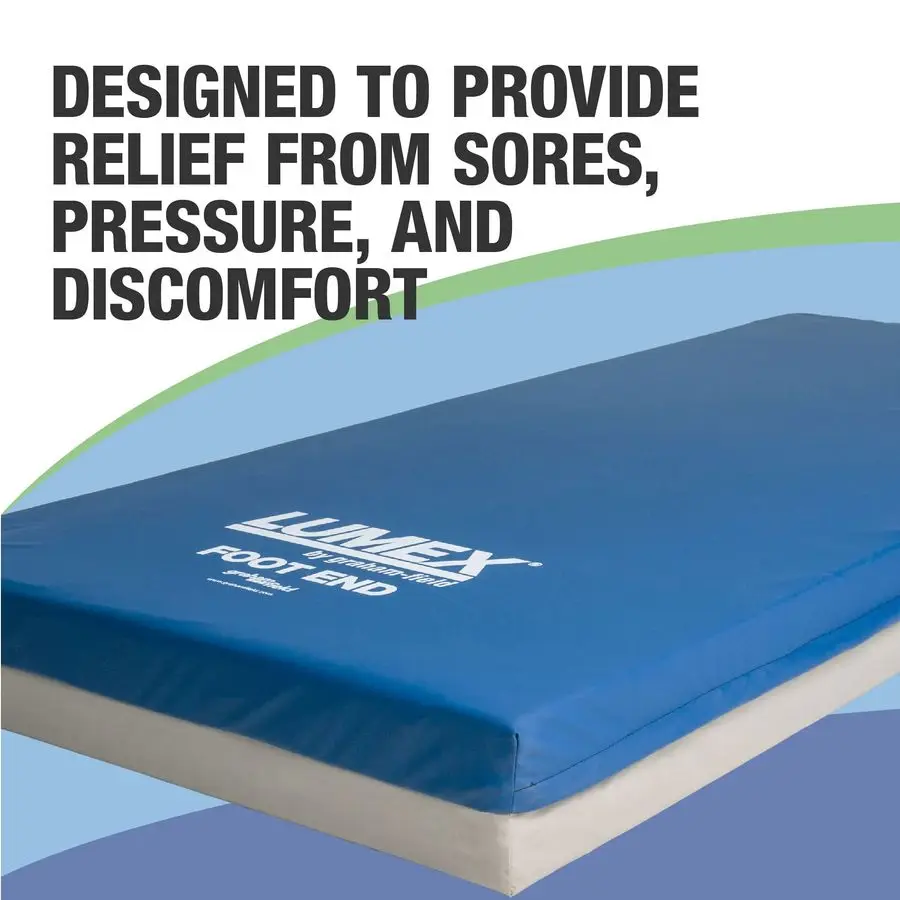 حدد مرتبة سرير المستشفى، رغوة طبية متعددة الطبقات، مقاومة للسوائل، Twin XL، 35x80