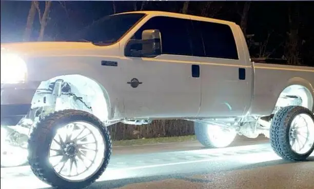 2020 أحدث 4 قطعة 15.5 "10 صف أبيض LED مضيئة عجلة حلقة عدة أضواء الحافة #6