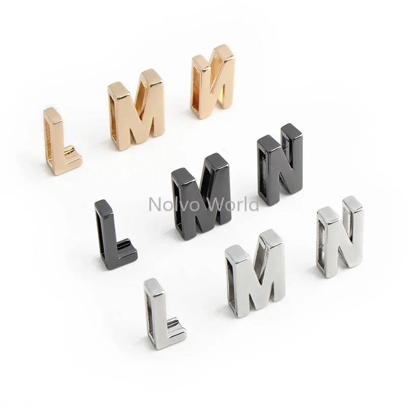 2/5PCS 19MM Rainbow Zinc Alloy Plain Slide Alphabet A-Z For Women Charm Bracelet Pet Collar Jewelry Making Wristband Accessories