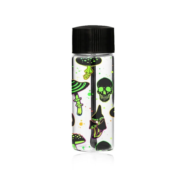 mini Snuff portable Storage box With snuff spoon glass Sealed Waterproof Light-weight Medicine box uv pattern Men Woman Gift view 6