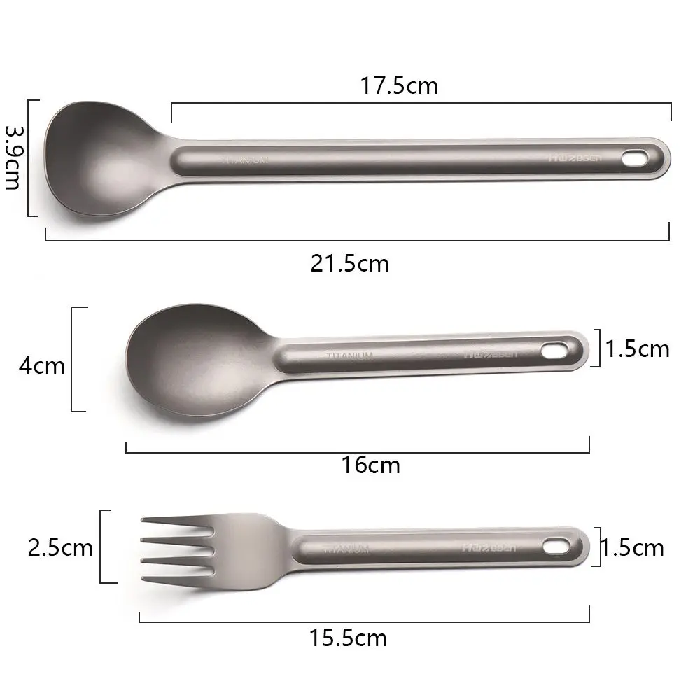 Cubiertos ultraligeros de titanio – Tenedor y cuchara para pesca - imagen 3