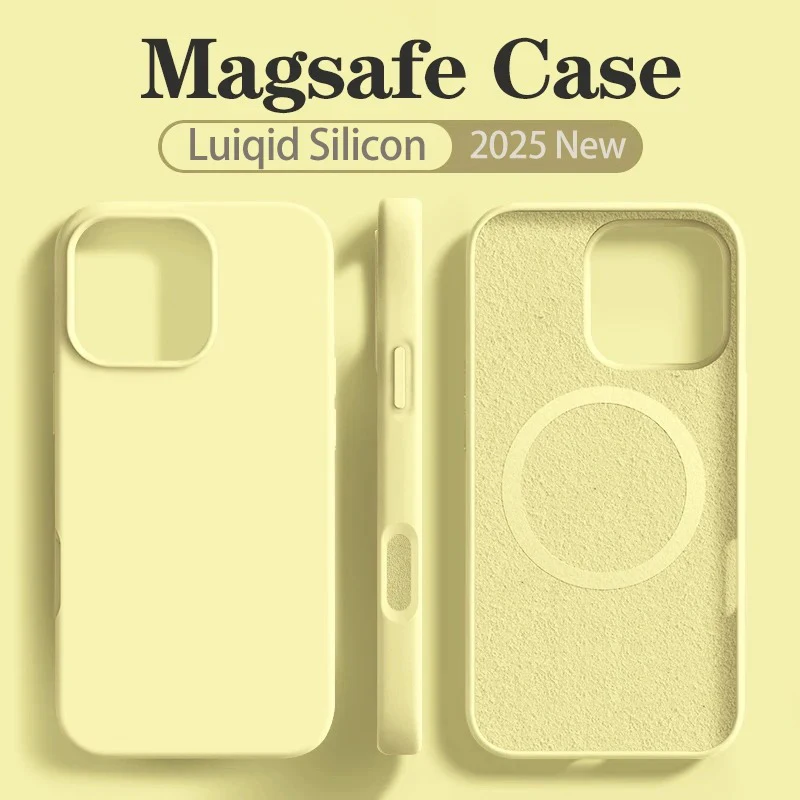 NONE Original Für Magsafe Flüssigkeit Silikon Telefon Fall Für iPhone 17 16 14 15 Plus 13 Pro Max Fall Drahtlose Lade magnetische Soft Cover 5