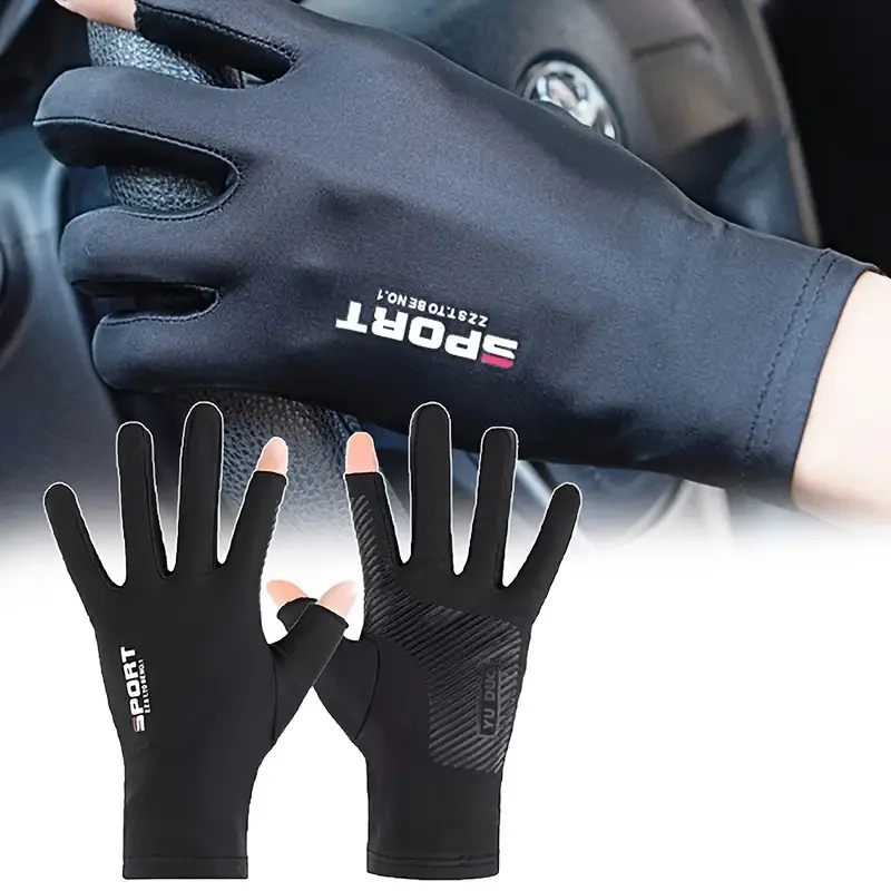 1pair Bike Gloves, Anti-slip Breathable Fingerless Gloves For Outdoor Sport Driving Workout Cycling