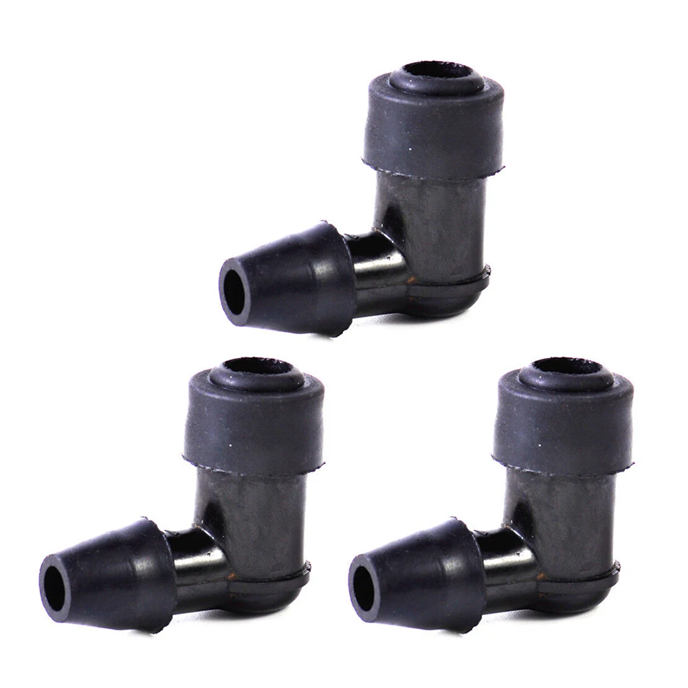 Set of 3 Non Resistor Cap Covers 90 Degree Rubber for Motorcycle Dirt Bike and For ATV Moisture Resistant Design