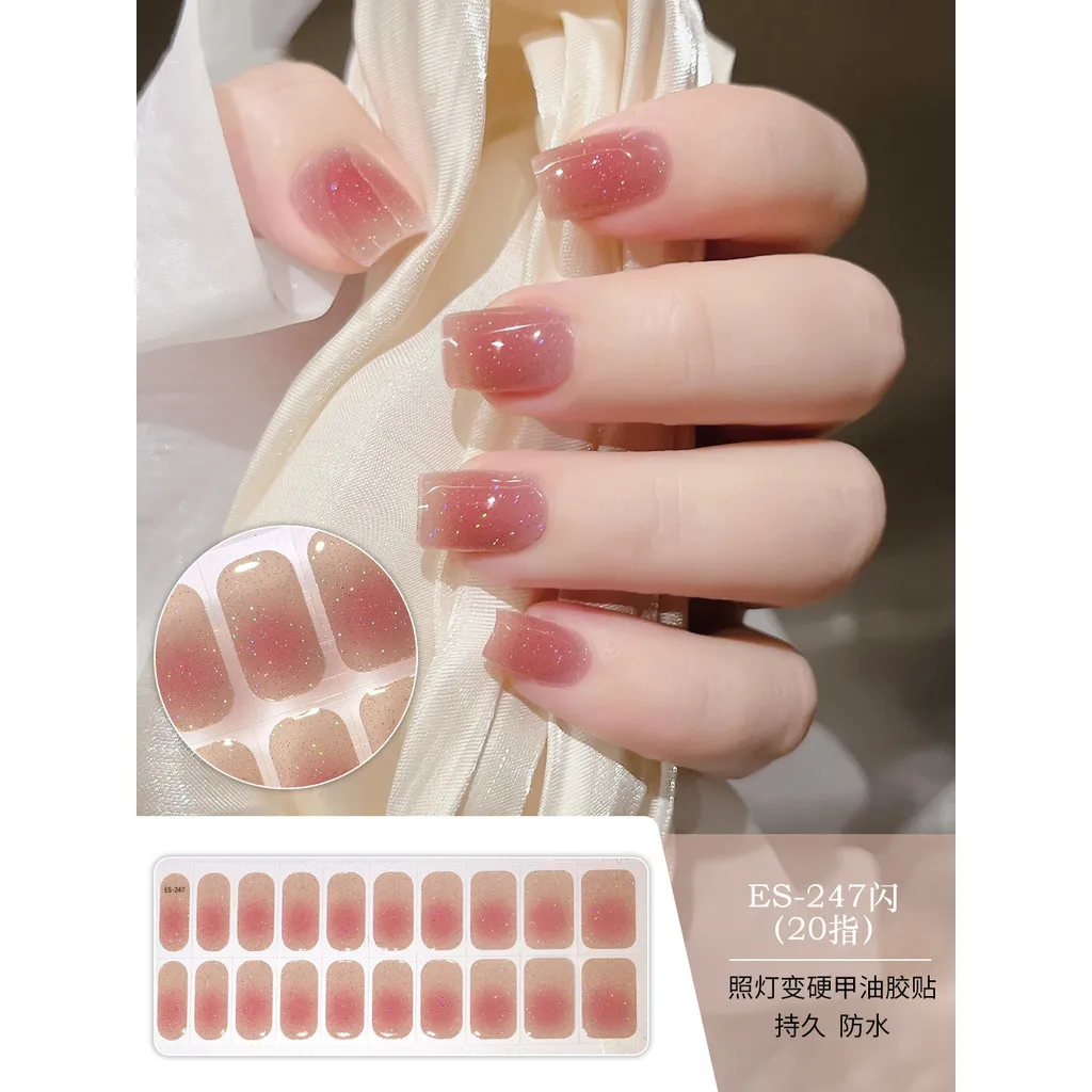 20 نصائح شبه علاج هلام مسمار ملصق الأشعة فوق البنفسجية مصباح تحتاج غطاء كامل جيل للأظافر البولندية يلتف مانيكير الصحافة على الأظافر ملصق مائي UV جل