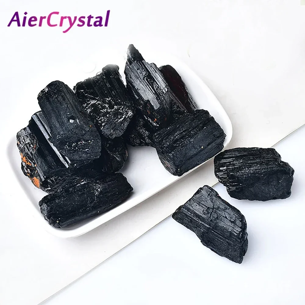 Natural Irregular Crystal Black Tourmaline Gravel Raw Ore Mineral Specimen Healing Collection Eliminate Magnetism