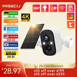 MISECU-Caméra de sécurité extérieure sans fil avec panneau solaire, caméra à batterie, audio bidirectionnel, document complet, vision nocturne, surveillance P2P, Tuya, 3MP