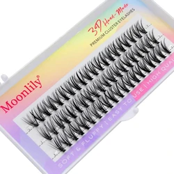 Moonlily High Quality Premium Silk Cluster Eyelashes Extensions Natural Long 3D Volume Effect Faux Bunche Individual Makeup Lash