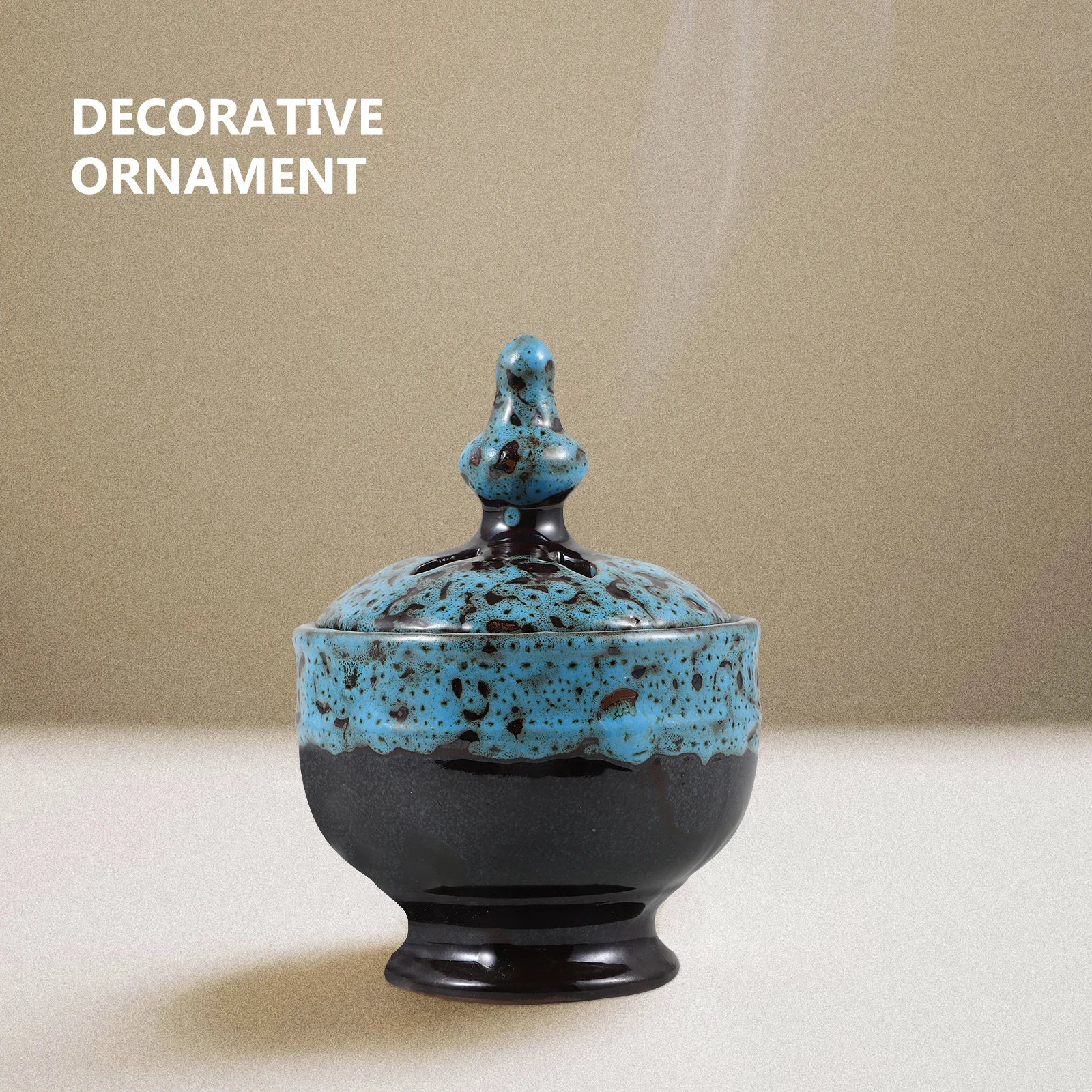 

Ceramic Incense Burner Holder Desktop Censer Ornamental Aroma Holder for Home Office Decoration Vintage Multifunctional Incense