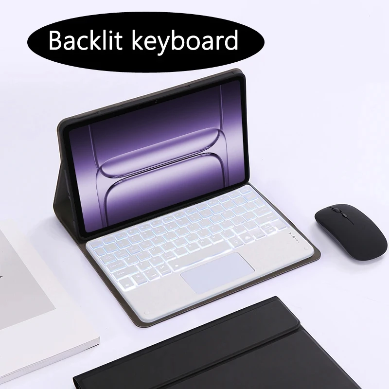 

Клавиатура с подсветкой и трекпадом, корейский, японский, арабский, для OnePlus Pad 3, 13,2 дюйма, чехол 2025 года с крышкой-подставкой для карандашей