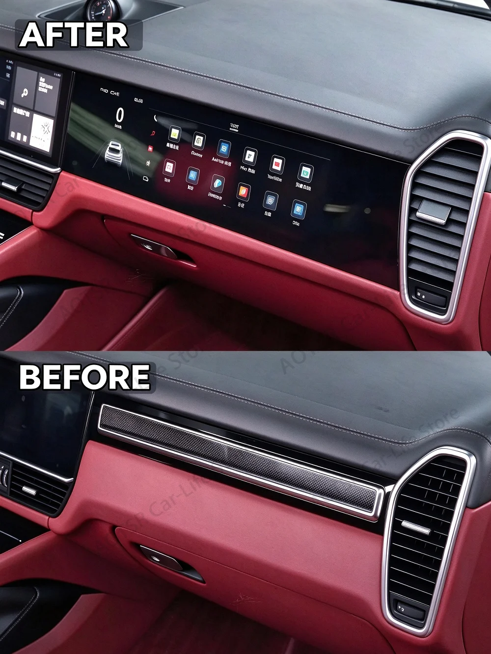 For Porsche Cayenne 9Y0 2018~2023 Co-pilot Screen Passenger Entertainment Display  CarPlay Android Auto GPS Multimedia Player